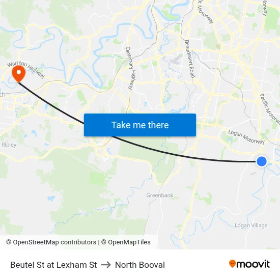 Beutel St at Lexham St to North Booval map