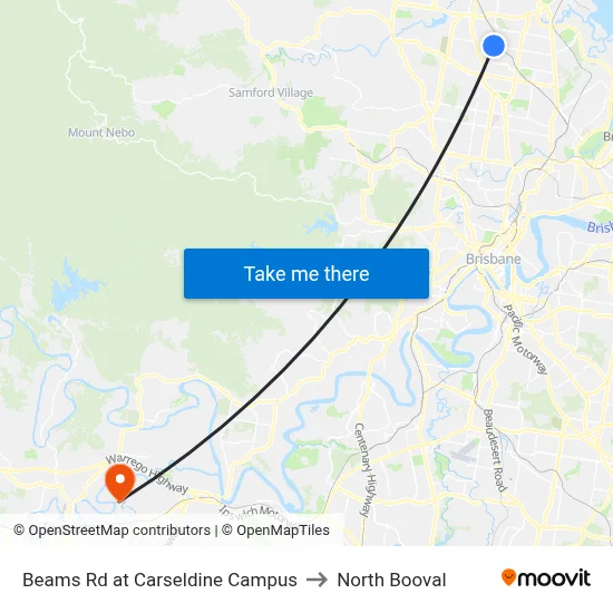 Beams Rd at Carseldine Campus to North Booval map