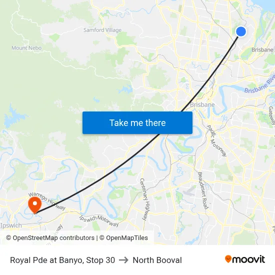 Royal Pde at Banyo, Stop 30 to North Booval map