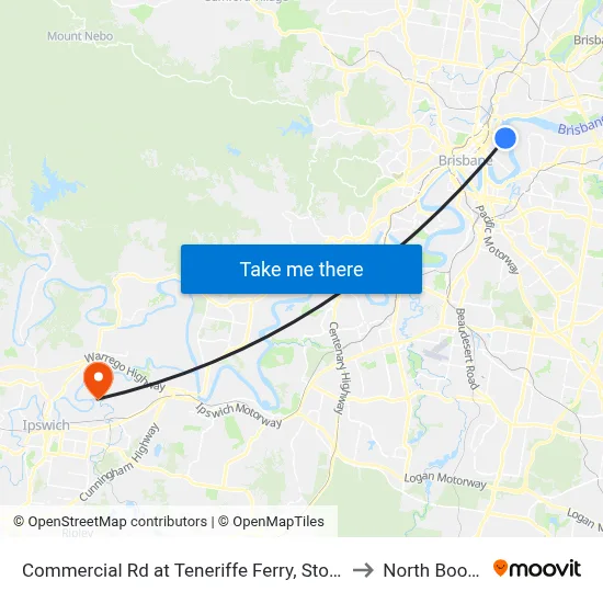 Commercial Rd at Teneriffe Ferry, Stop 16 to North Booval map