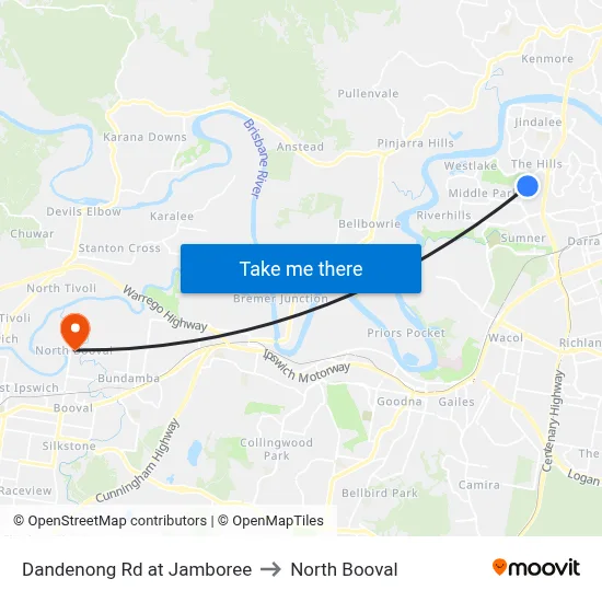 Dandenong Rd at Jamboree to North Booval map
