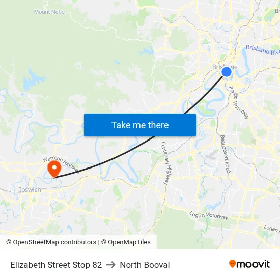 Elizabeth Street Stop 82 to North Booval map