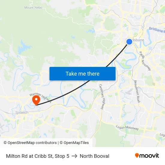 Milton Rd at Cribb St, Stop 5 to North Booval map