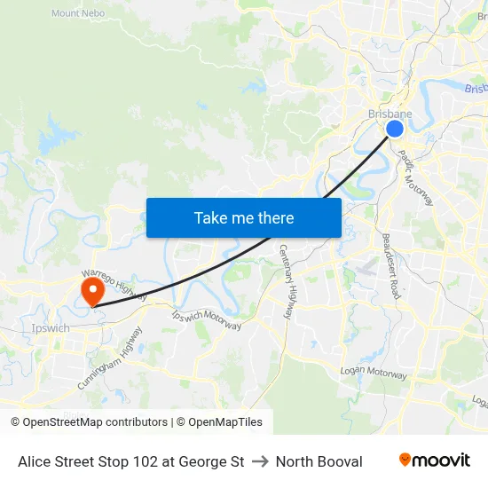 Alice Street Stop 102 at George St to North Booval map