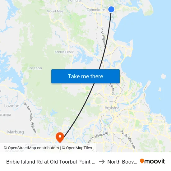 Bribie Island Rd at Old Toorbul Point Rd to North Booval map