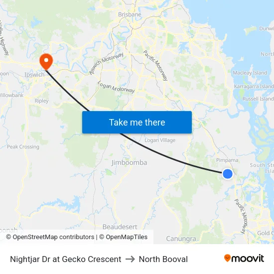 Nightjar Dr at Gecko Crescent to North Booval map