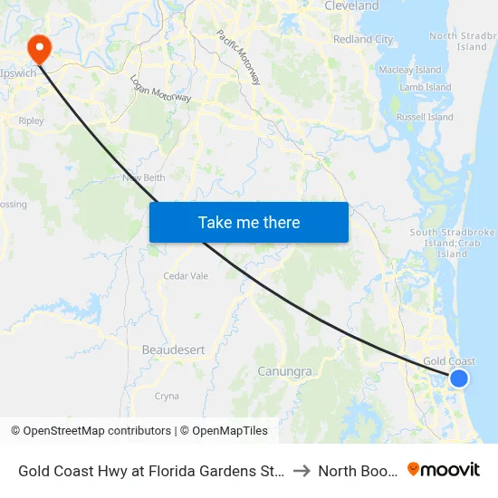 Gold Coast Hwy at Florida Gardens Station to North Booval map