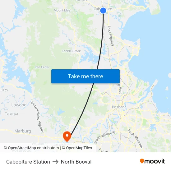 Caboolture Station to North Booval map