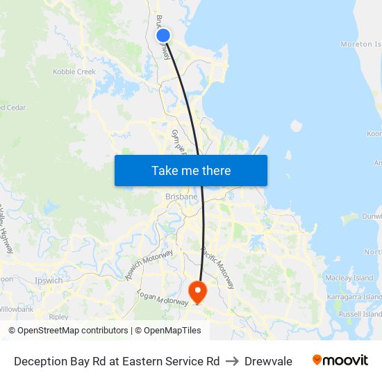 Deception Bay Rd at Eastern Service Rd to Drewvale map