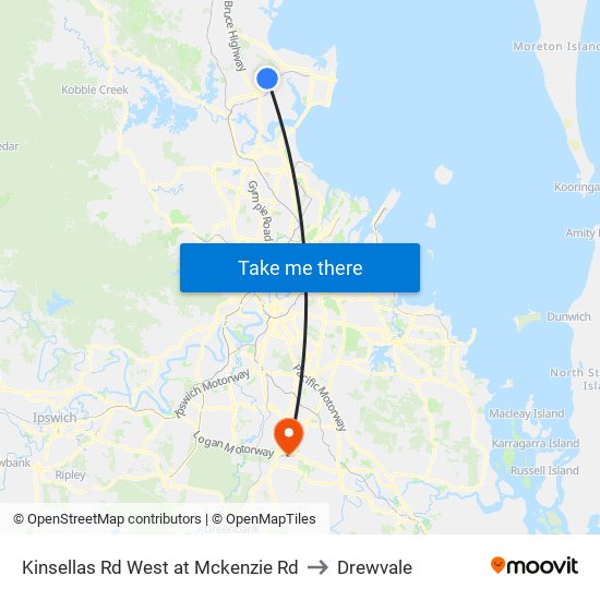 Kinsellas Rd West at Mckenzie Rd to Drewvale map