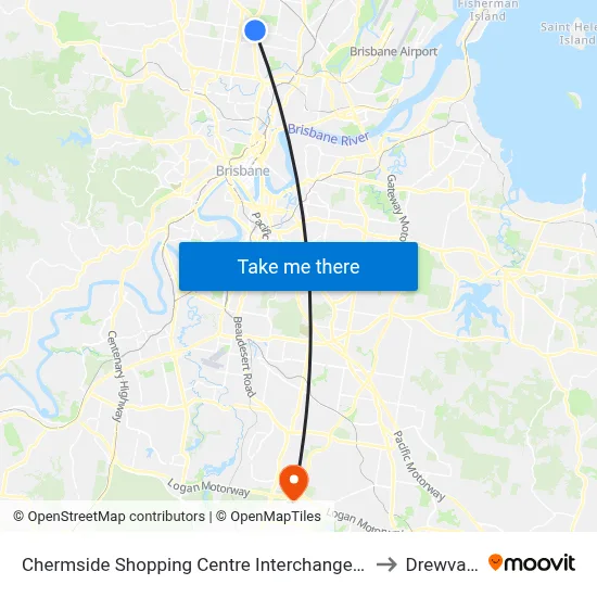 Chermside Shopping Centre Interchange H to Drewvale map