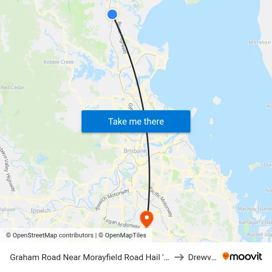 Graham Road Near Morayfield Road Hail 'N' Ride to Drewvale map