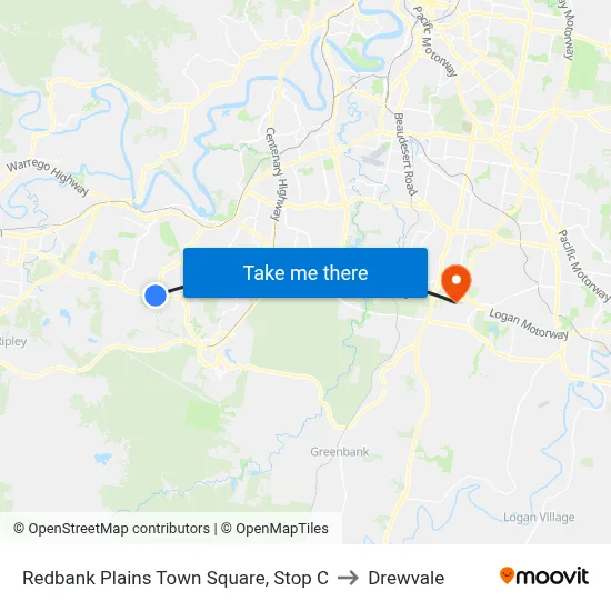 Redbank Plains Town Square, Stop C to Drewvale map