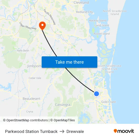 Parkwood Station Turnback to Drewvale map