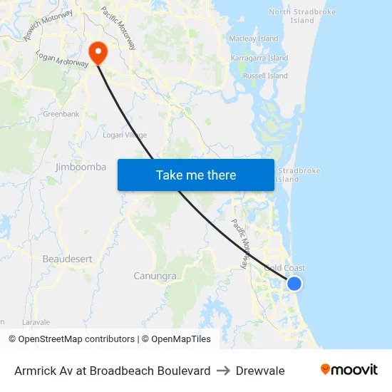 Armrick Av at Broadbeach Boulevard to Drewvale map