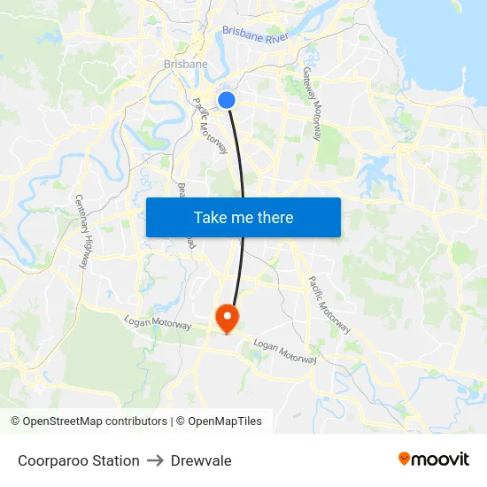 Coorparoo Station to Drewvale map