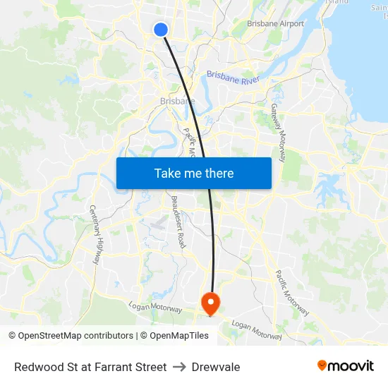 Redwood St at Farrant Street to Drewvale map