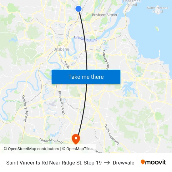 Saint Vincents Rd Near Ridge St, Stop 19 to Drewvale map