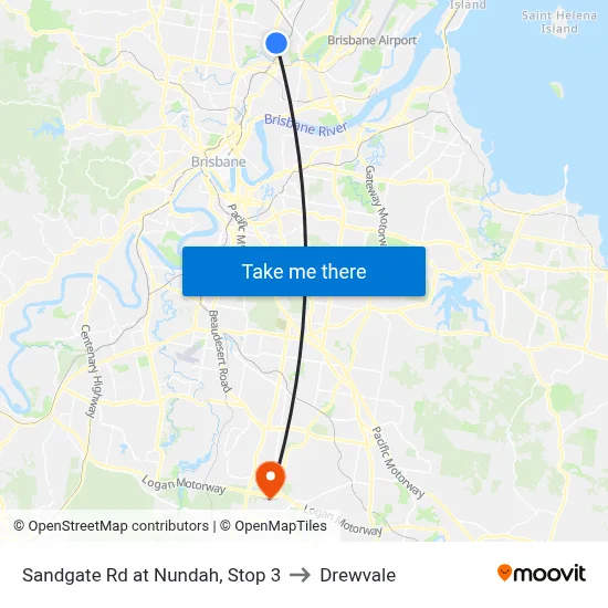 Sandgate Rd at Nundah, Stop 3 to Drewvale map
