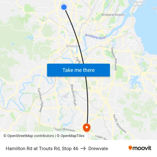 Hamilton Rd at Trouts Rd, Stop 46 to Drewvale map