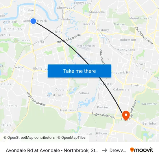 Avondale Rd at Avondale - Northbrook, Stop 60 to Drewvale map