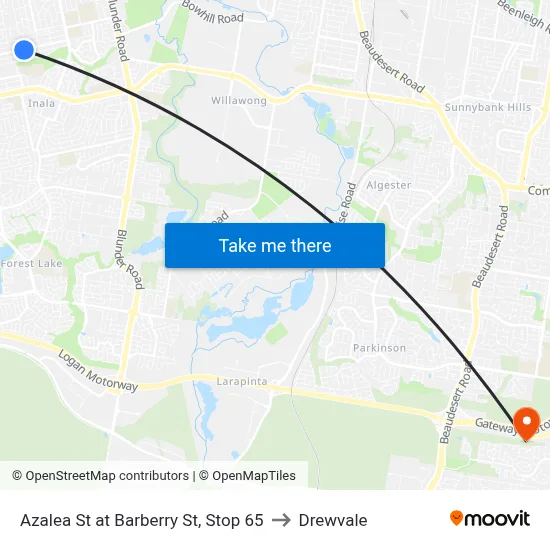 Azalea St at Barberry St, Stop 65 to Drewvale map