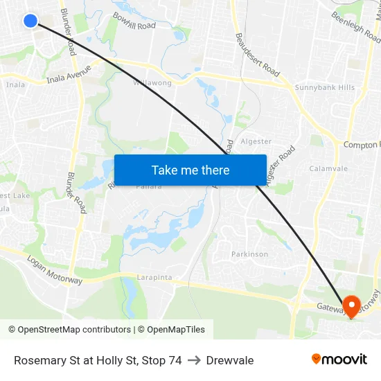 Rosemary St at Holly St, Stop 74 to Drewvale map
