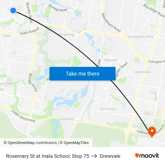 Rosemary St at Inala School, Stop 75 to Drewvale map