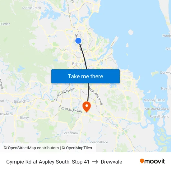 Gympie Rd at Aspley South, Stop 41 to Drewvale map