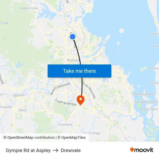 Gympie Rd at Aspley to Drewvale map