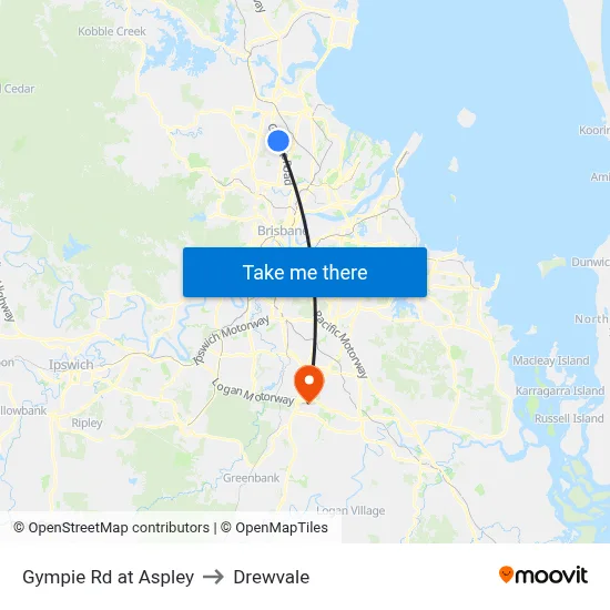 Gympie Rd at Aspley to Drewvale map