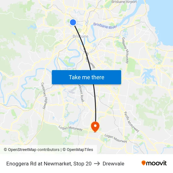 Enoggera Rd at Newmarket, Stop 20 to Drewvale map