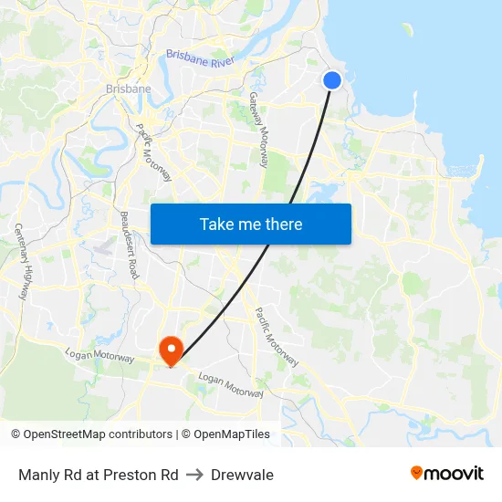 Manly Rd at Preston Rd to Drewvale map