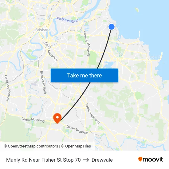 Manly Rd Near Fisher St Stop 70 to Drewvale map