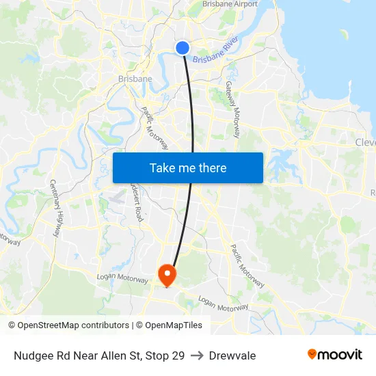 Nudgee Rd Near Allen St, Stop 29 to Drewvale map