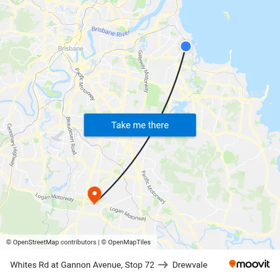 Whites Rd at Gannon Avenue, Stop 72 to Drewvale map