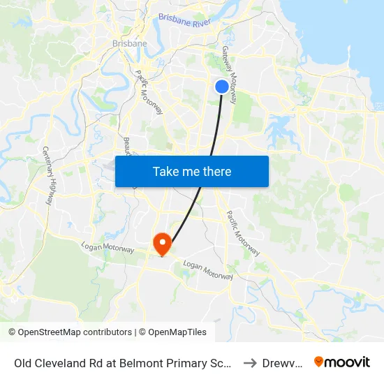 Old Cleveland Rd at Belmont Primary School to Drewvale map