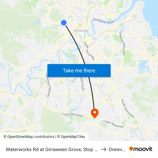 Waterworks Rd at Girraween Grove, Stop 21/22 to Drewvale map