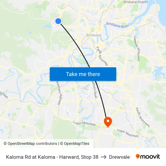 Kaloma Rd at Kaloma - Harward, Stop 38 to Drewvale map