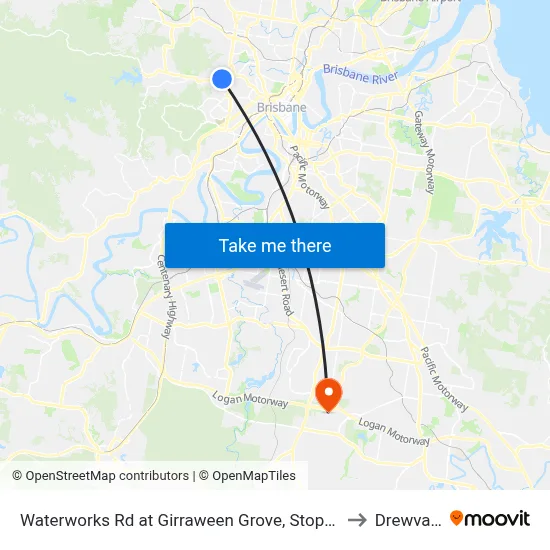 Waterworks Rd at Girraween Grove, Stop 21 to Drewvale map