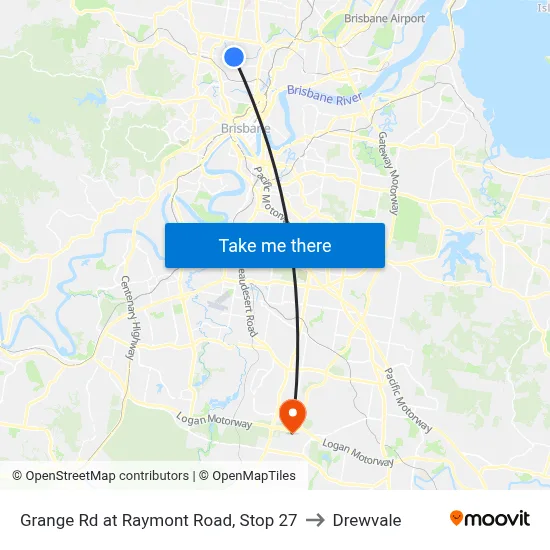 Grange Rd at Raymont Road, Stop 27 to Drewvale map