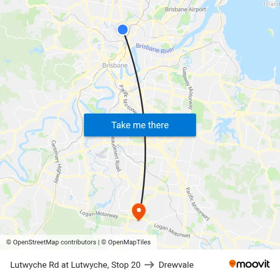 Lutwyche Rd at Lutwyche, Stop 20 to Drewvale map