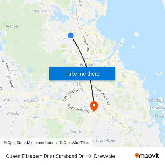 Queen Elizabeth Dr at Saraband Dr to Drewvale map