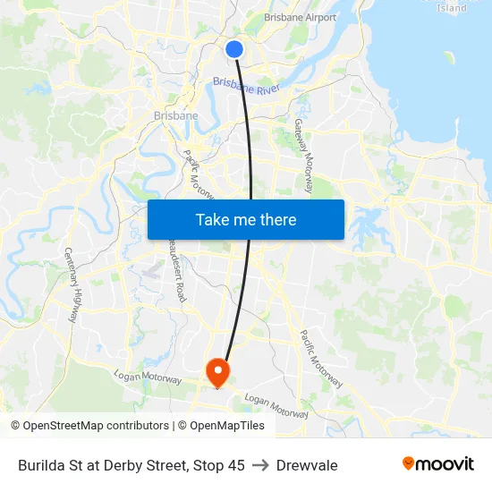 Burilda St at Derby Street, Stop 45 to Drewvale map