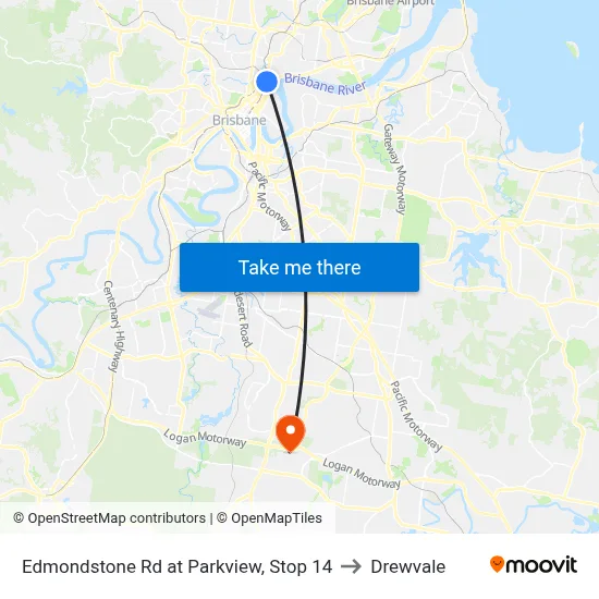 Edmondstone Rd at Parkview, Stop 14 to Drewvale map