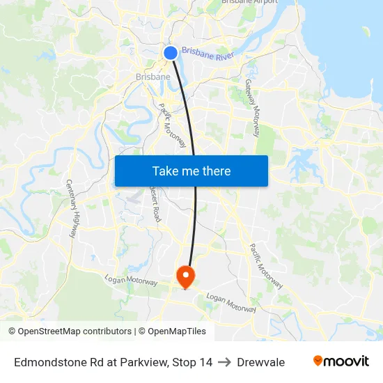 Edmondstone Rd at Parkview, Stop 14 to Drewvale map