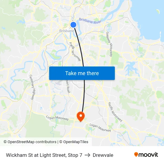 Wickham St at Light Street, Stop 7 to Drewvale map
