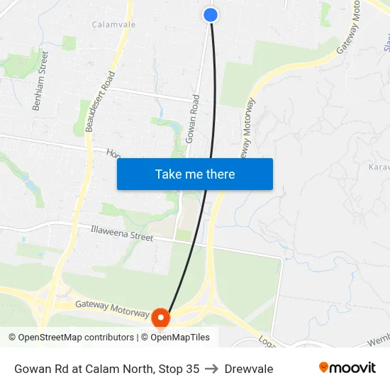Gowan Rd at Calam North, Stop 35 to Drewvale map