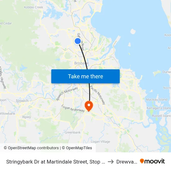 Stringybark Dr at Martindale Street, Stop 47 to Drewvale map