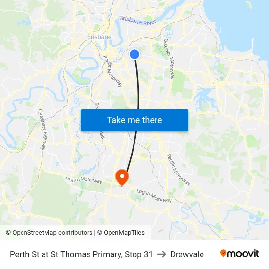 Perth St at St Thomas Primary, Stop 31 to Drewvale map